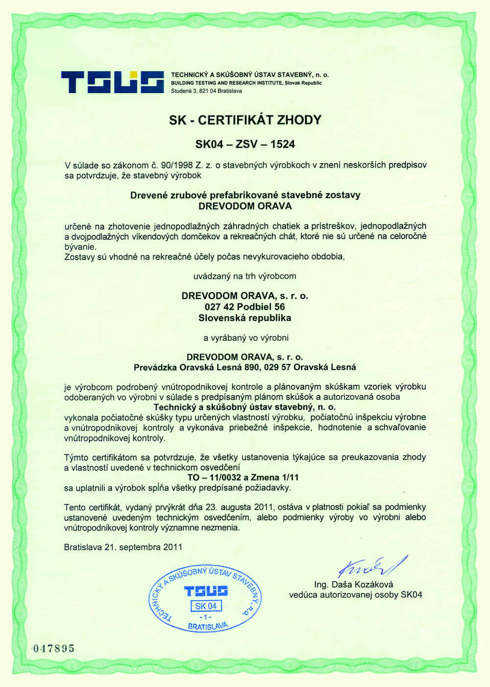 CERTIFICAÇÃO DO PRODUTO